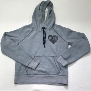 PINK Victoria Secret grey pullover sweater w hood